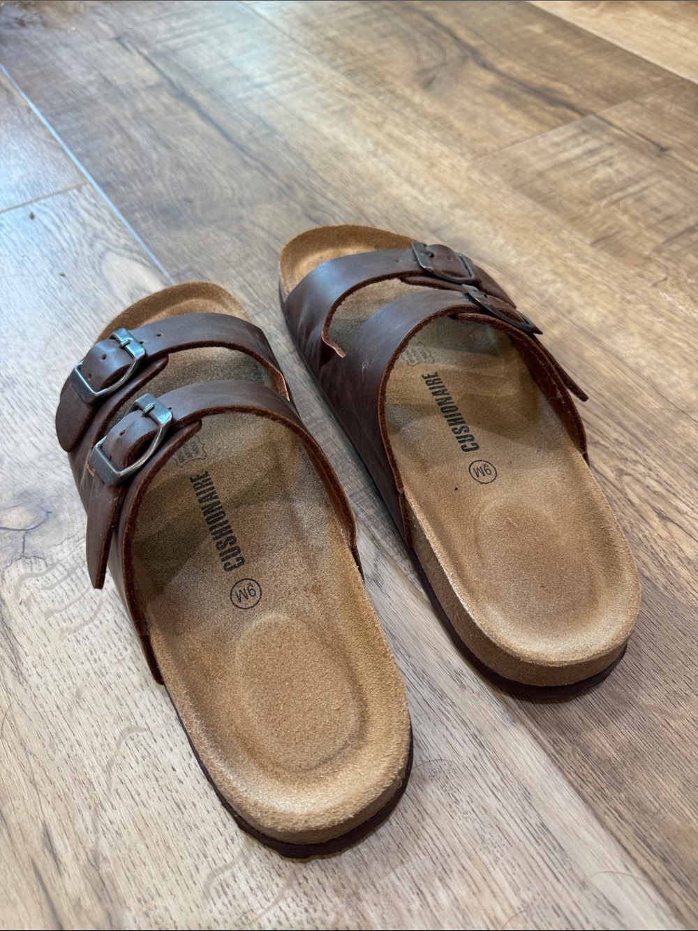 Brown Double Buckle Slide Sandals - Picture 4 of 7
